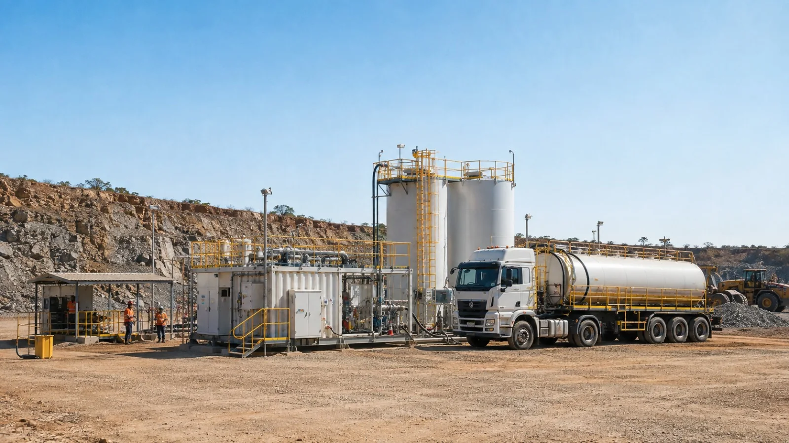 Modular on-site emulsion manufacturing plant and delivery tanker